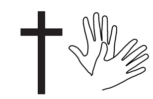 Piktogramm Gebärdengottesdienst schwarz